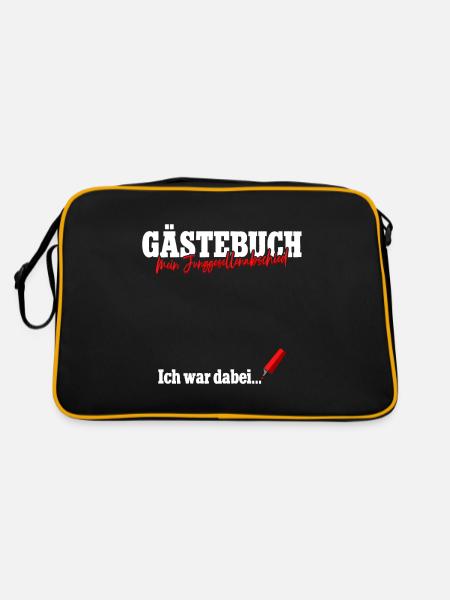 Gästebuch Junggesellinnenabschied - Retro Tasche - Schwarz/Gold - Hinten