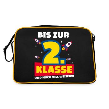 Bis Zur 2. Klasse und noch viel weiter Rakete - Retro Tasche - Schwarz/Gold - Hinten