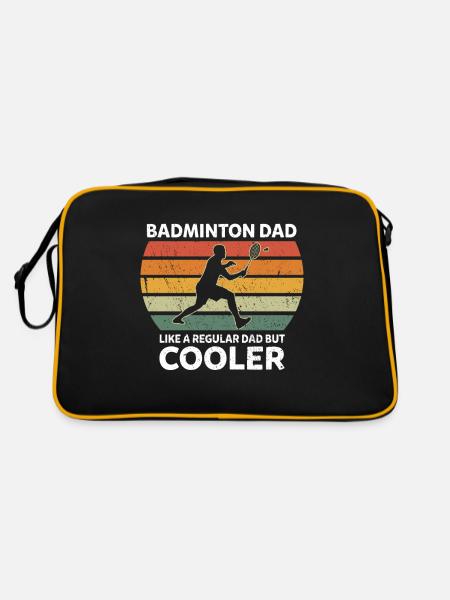 Retro Badminton Dad Like A Regular Dad But Cooler - Retro Bag - black/gold - Back