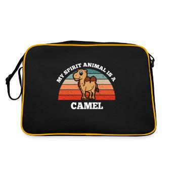 Dromadaire de chameau Lama Mon animal est un chameau - Sac Retro - noir/or - Dos