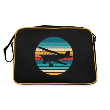 Airplane Retro Pilot Gift Flying Aviation - Retro Bag - black/gold - Back