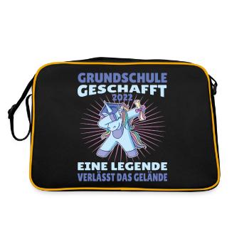 Grundschule Geschafft 2022 Legende Verlässt das - Retro Tasche - Schwarz/Gold - Hinten