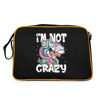 i am not crazy - crazy unicorn gift - Retro Bag - black/gold - Back