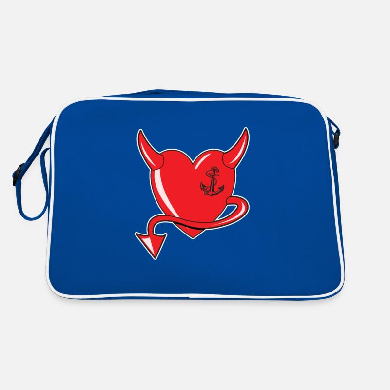 Rotes Herz - Devil Heart - Teufelsherz - Geschenk Retro Tasche