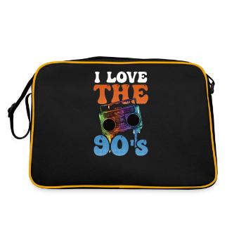 J’aime les années 90 J’aime le lecteur de cassette des années 90 - Sac Retro - noir/or - Dos