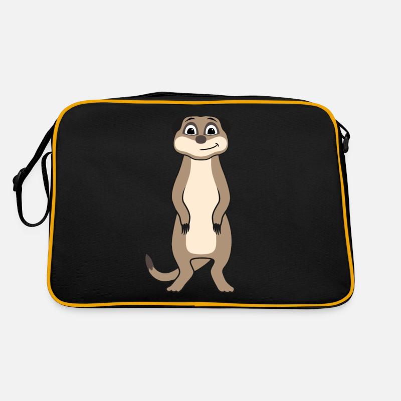 Meerkat Lover Gift Funny Animals - Retro Bag - black/gold