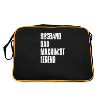 Ehemann Dad Maschinist Legende - technisch - Retro Tasche - Schwarz/Gold - Hinten