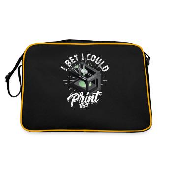 Je parie que je pourrais imprimer ça - machiniste - Sac Retro - noir/or - Dos
