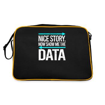 Schöne Geschichte Jetzt zeig mir die Daten - Datenanalyst - Retro Tasche - Schwarz/Gold - Hinten