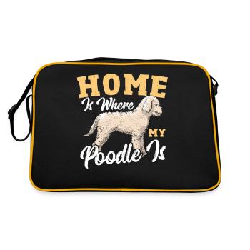 La maison est l’endroit où mon caniche est caniche caniche - Sac Retro - noir/or - Dos