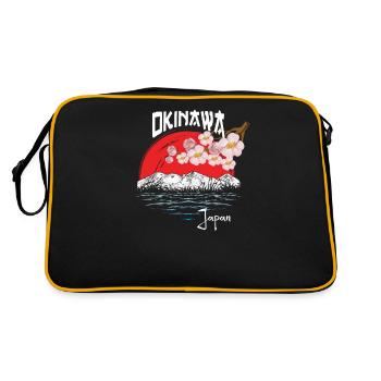 Okinawa Japon Cherry Blossom Art - Sac Retro - noir/or - Dos