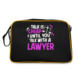Talking is cheap until you talk to a lawyer - Retro Bag - black/gold - Back