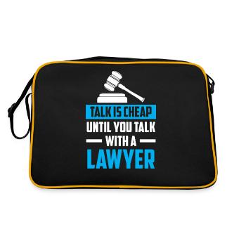 Talking is cheap until you talk to a lawyer - Retro Bag - black/gold - Back