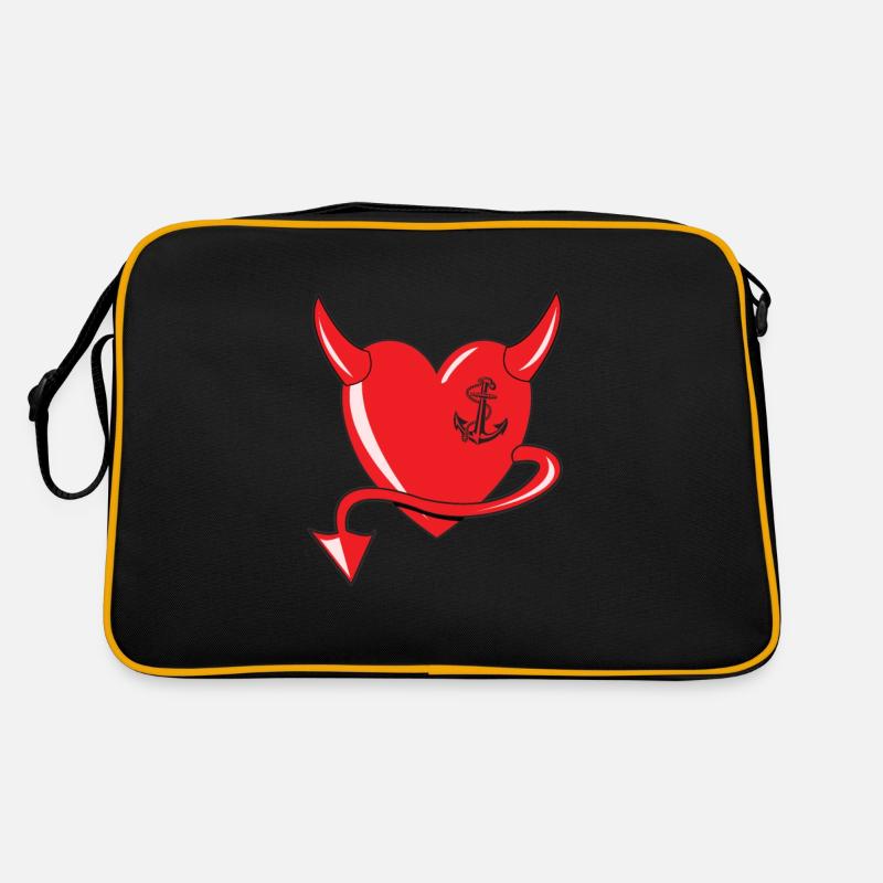 Rotes Herz - Devil Heart - Teufelsherz - Geschenk Retro Tasche