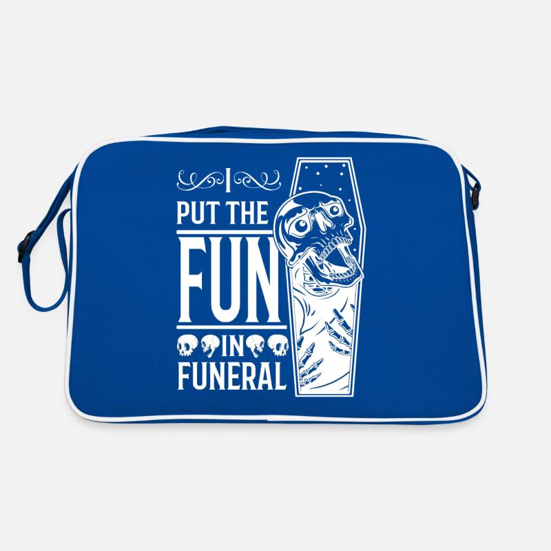 Funny Coffin Mortician I Put The Fun In Funeral Retro Bag