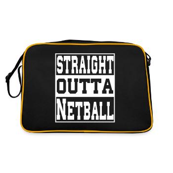 Netball saying funny - Retro Bag - black/gold - Back