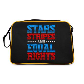 Étoiles, rayures et égalité - Sac Retro - noir/or - Dos