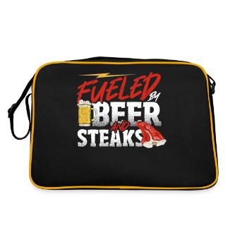 Fueled By Beer and Steaks BBQ Steak Grilling - Retro Bag - black/gold - Back