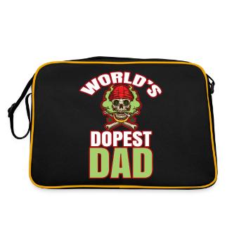 World's Dopest Dad - Retro Tasche - Schwarz/Gold - Hinten