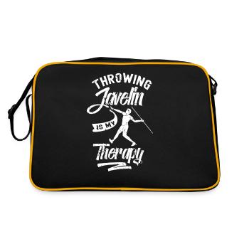 Speerwerfen Ist Meine Therapie Speer Speerwerfer - Retro Tasche - Schwarz/Gold - Hinten