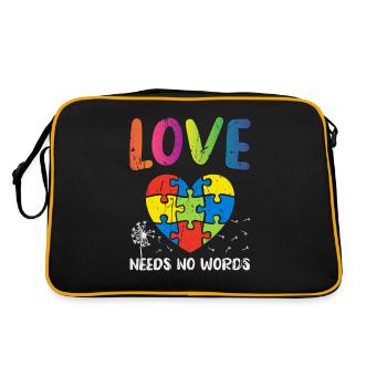 Liebe braucht keine Worte - Hilfe - Retro Tasche - Schwarz/Gold - Hinten