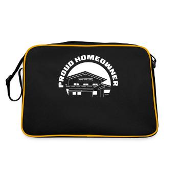 Stolzer Hauseigentümer Haus Hausbesitzer Hausherr - Retro Tasche - Schwarz/Gold - Hinten