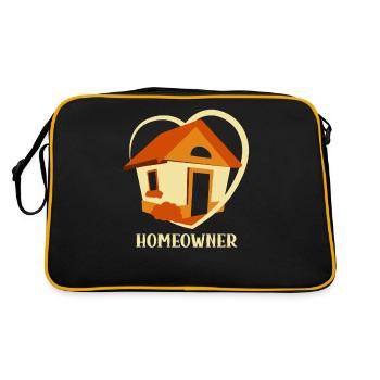 Hauseigentümer Hausherr Hausbesitzer Haus - Retro Tasche - Schwarz/Gold - Hinten