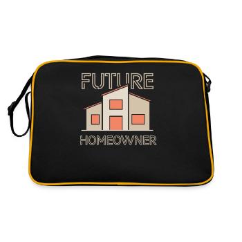 Zukünftige Hauseigentümer Hausherr Hausbesitzer - Retro Tasche - Schwarz/Gold - Hinten