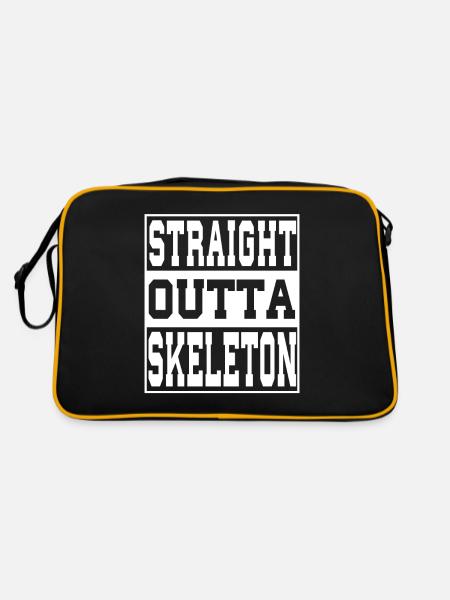 Skeleton saying funny - Retro Bag - black/gold - Back