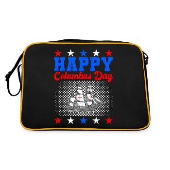 Christopher Columbus - Retro Tasche - Schwarz/Gold - Hinten