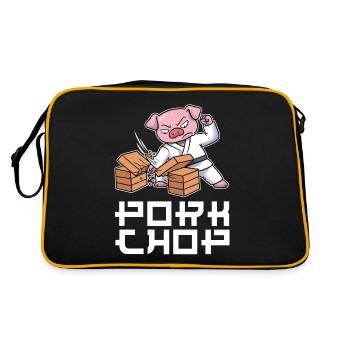 Pork Chop Karate Gift - Retro Bag - black/gold - Back