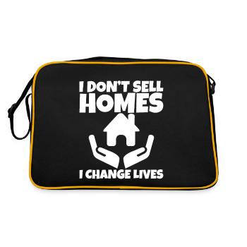 I Don't Sell Homes, I Change Lives - Retro Tasche - Schwarz/Gold - Hinten