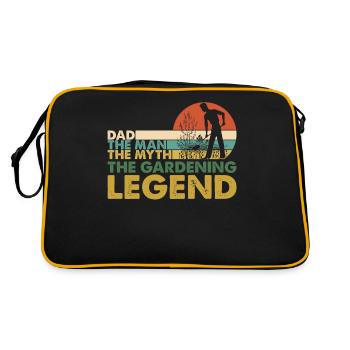 Dad The Man Myth Gardening Legend - Retro Tasche - Schwarz/Gold - Hinten