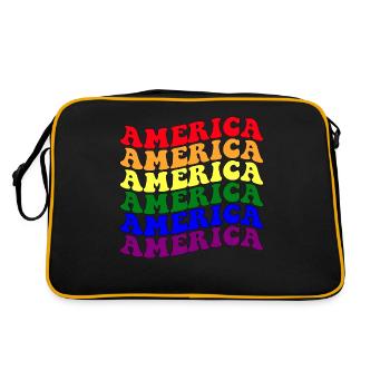 Amérique Merica Mois de la fierté LGBT - Sac Retro - noir/or - Dos