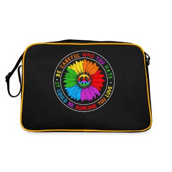 Be Careful Who You Hate Equality Pride LGBT - Retro Bag - black/gold - Back