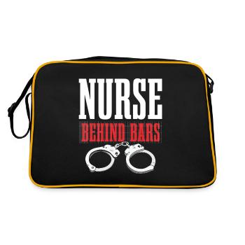 Nurse Behind Bars For Funny - Retro Bag - black/gold - Back