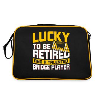 Retraité et joueur de bridge talentueux - Sac Retro - noir/or - Dos