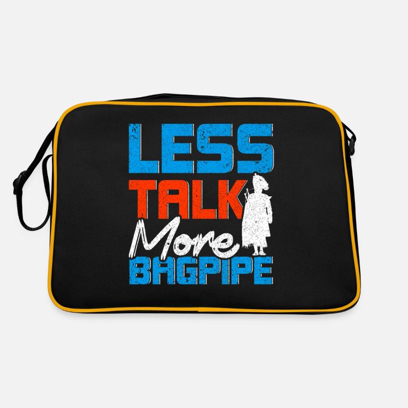 Less talking more bagpipes Retro Bag