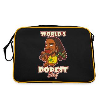 World's Dopest Dad - Retro Tasche - Schwarz/Gold - Hinten