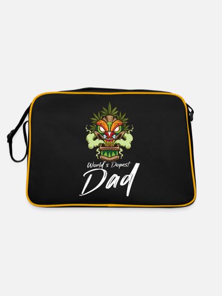 World's Dopest Dad - Retro Tasche - Schwarz/Gold - Hinten