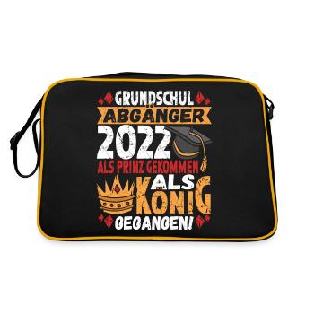 Grundschul Abschluss Grundschule Absolvent - Retro Tasche - Schwarz/Gold - Hinten