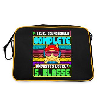 Grundschul Abschluss Grundschule Absolvent - Retro Tasche - Schwarz/Gold - Hinten