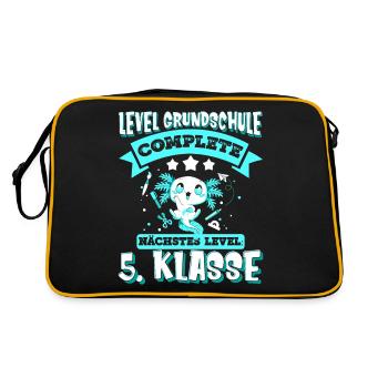 Grundschul Abschluss Grundschule Absolvent - Retro Tasche - Schwarz/Gold - Hinten