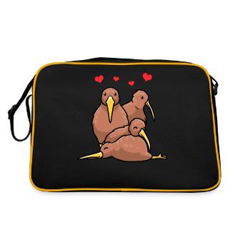Kiwi brun rayé du Nord - Sac Retro - noir/or - Dos