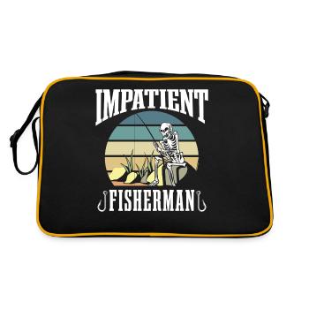 Impatient Fisherman Angler Fishing Fishing - Retro Bag - black/gold - Back