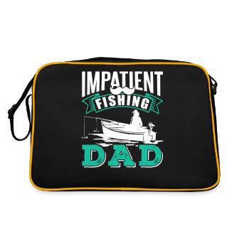 Impatient Father Fishing Fishing Fishermen - Retro Bag - black/gold - Back