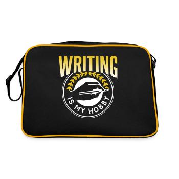 Writing is my hobby writer author - Retro Bag - black/gold - Back