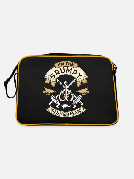 I Am The Grumpy Fisherman Fishing Fishing - Retro Bag - black/gold - Back