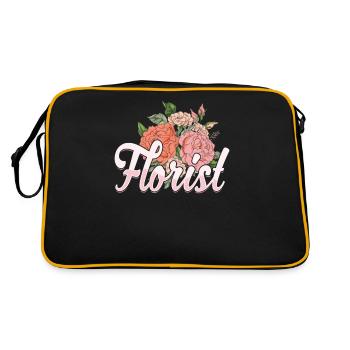 Blumenladen Florist Gärtner Pflanze Garten - Retro Tasche - Schwarz/Gold - Hinten