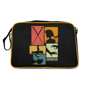 Acupuncturiste Acupuncture Silhouettes - Sac Retro - noir/or - Dos